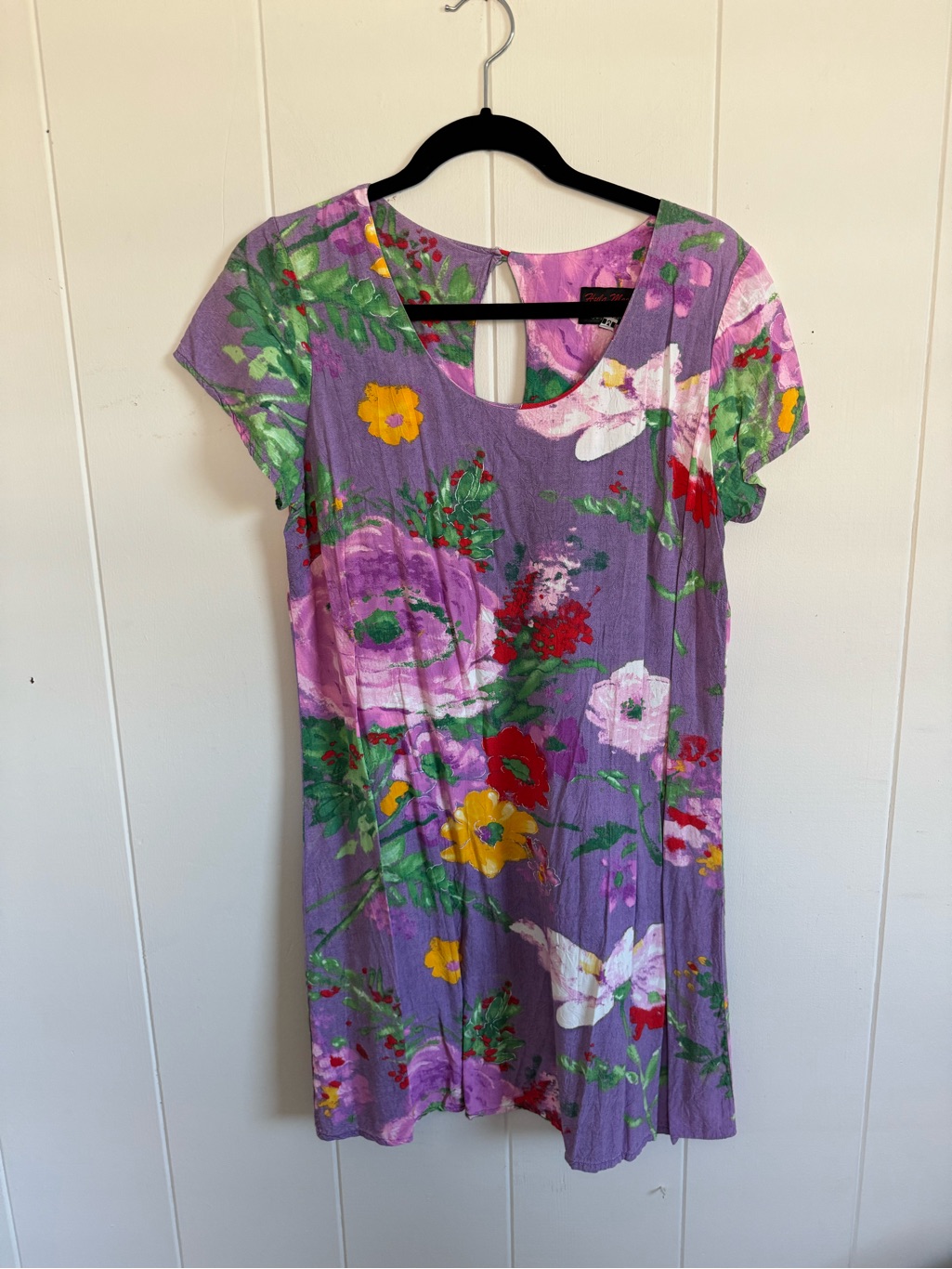 Hula Moon By Jams World Purple Floral Mini Dress Medium